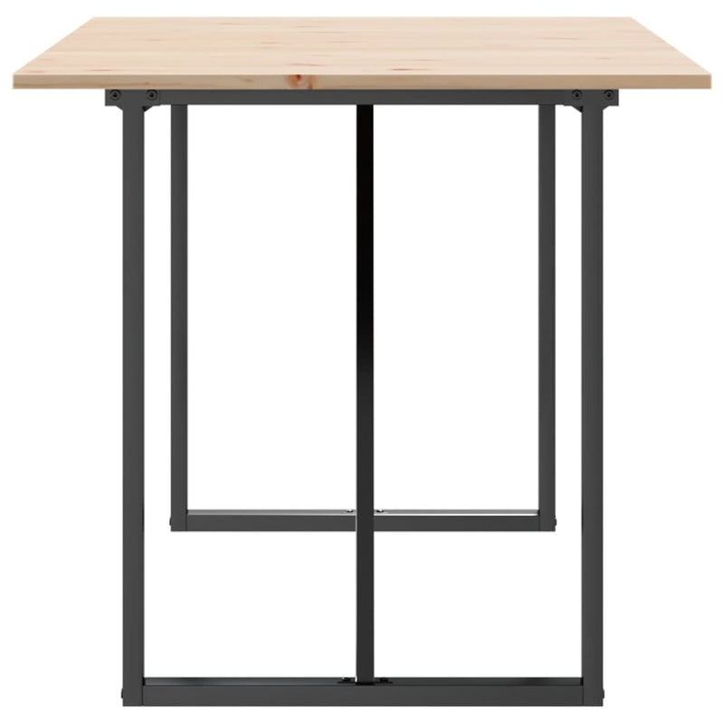vidaXL Dining Table O-Frame 160x80x75 cm Solid Wood Pine and Steel