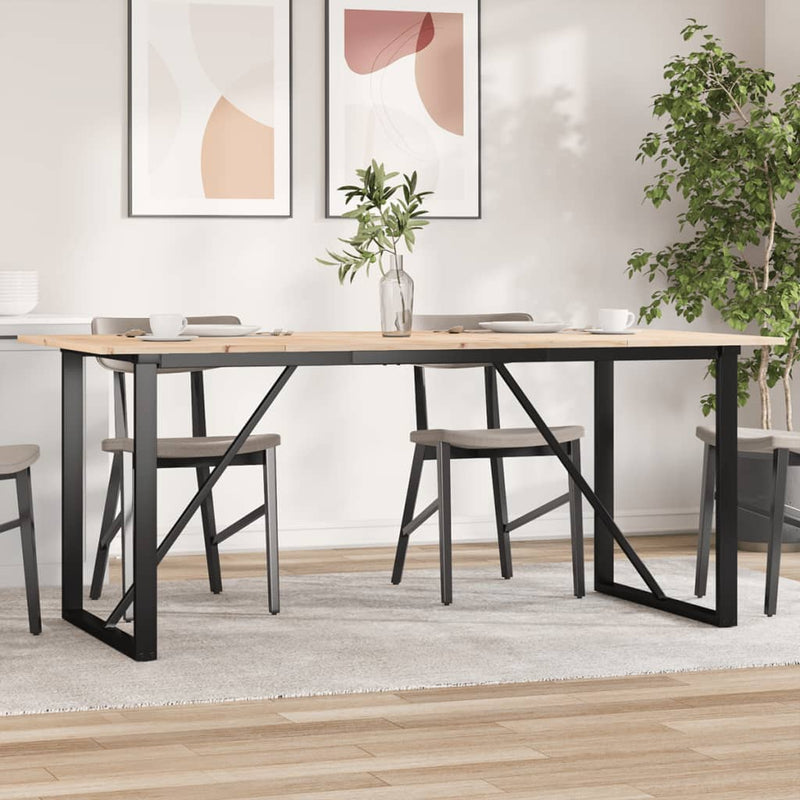 vidaXL Dining Table O-Frame 180x90x75 cm Solid Wood Pine and Steel