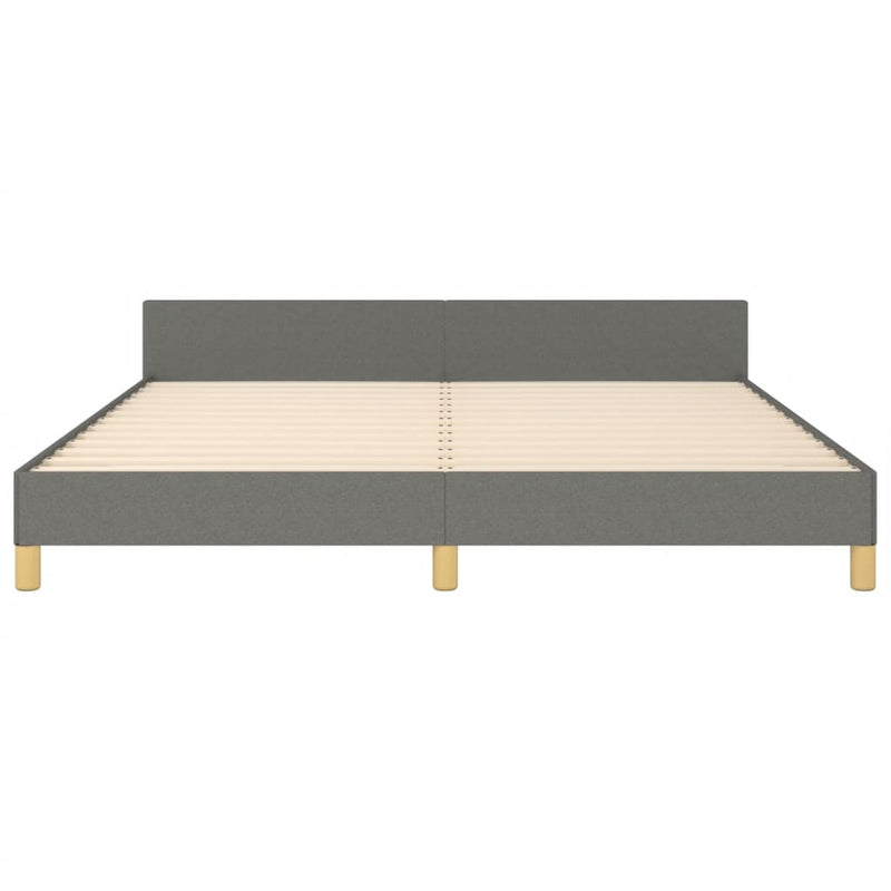 vidaXL Bed Frame without Mattress Dark Grey 152x203 cm Queen Fabric