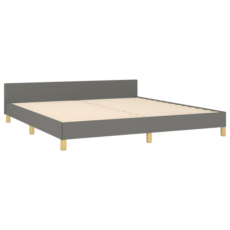vidaXL Bed Frame without Mattress Dark Grey 152x203 cm Queen Fabric