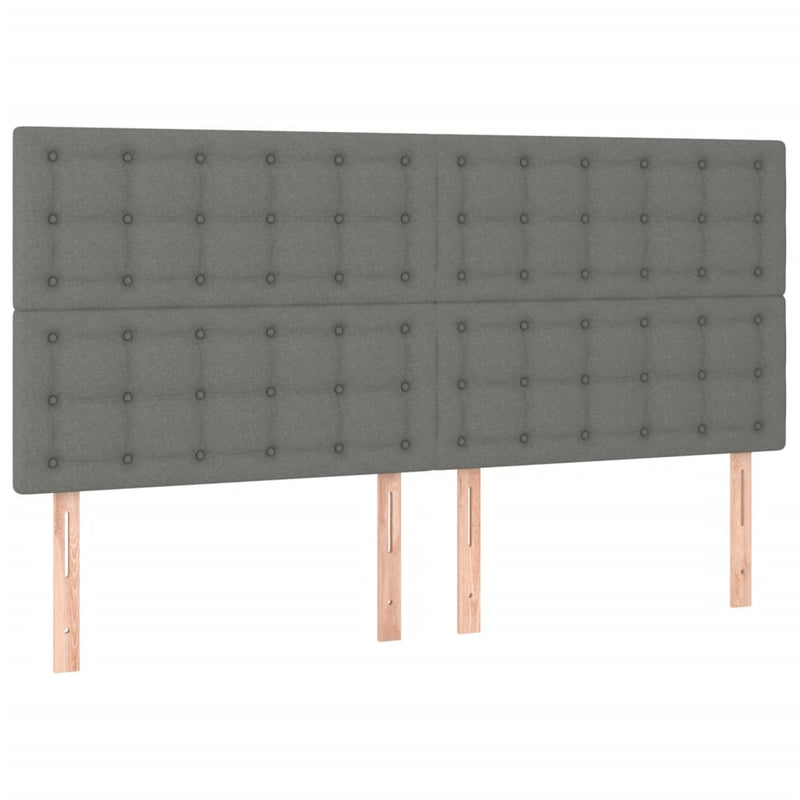 vidaXL Bed Frame without Mattress Dark Grey 152x203 cm Queen Fabric