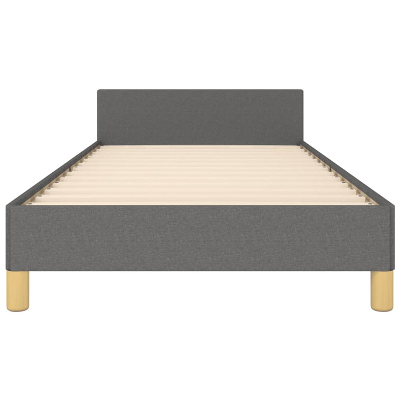 Bed Frame with Headboard Dark Grey 106x203 cm King Single Size Fabric