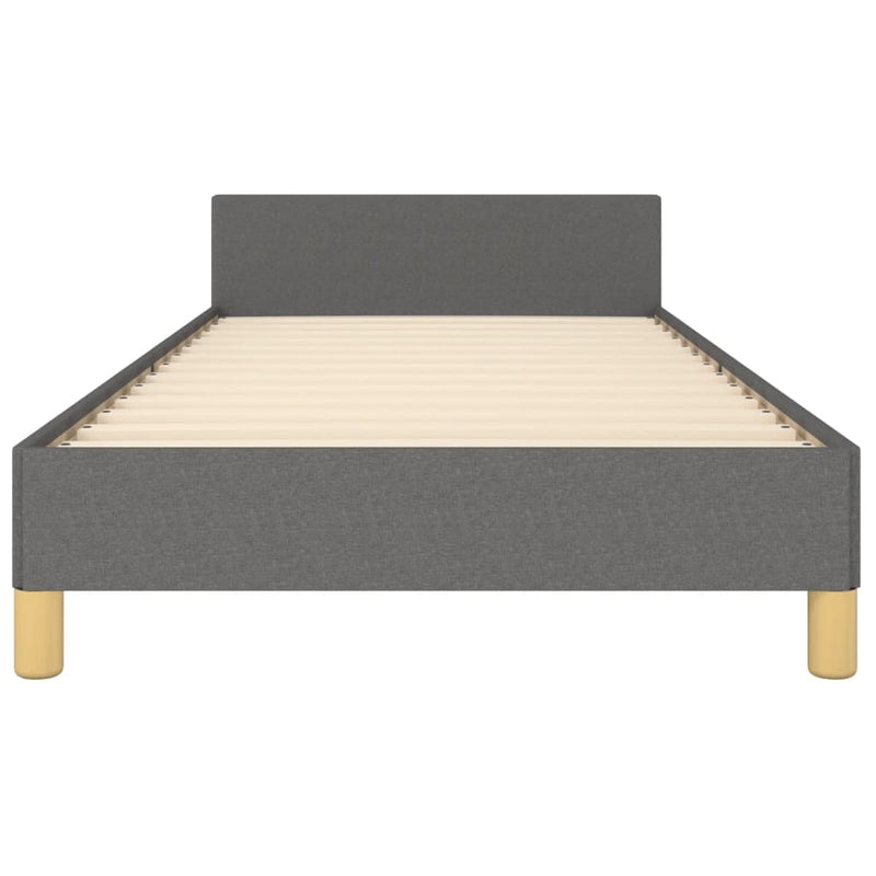 Bed Frame with Headboard Dark Grey 106x203 cm King Single Size Fabric