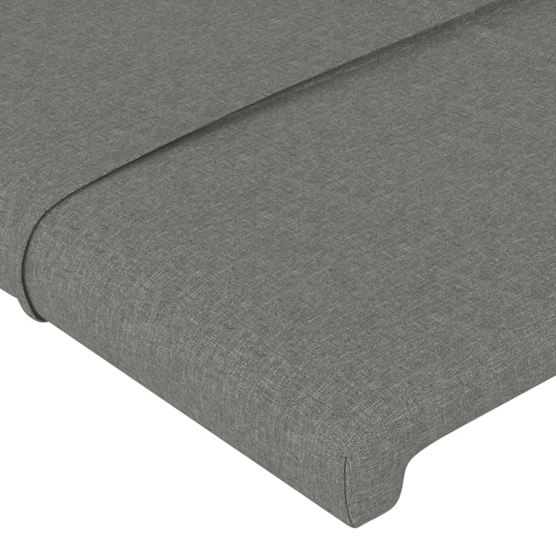 Bed Frame with Headboard Dark Grey 106x203 cm King Single Size Fabric