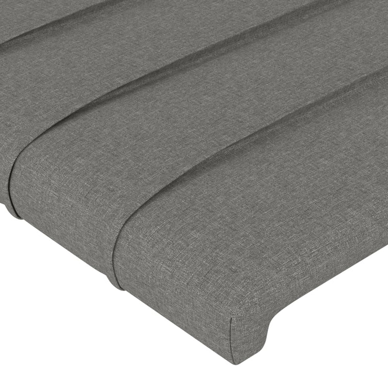 Bed Frame with Headboard Dark Grey 106x203 cm King Single Size Fabric