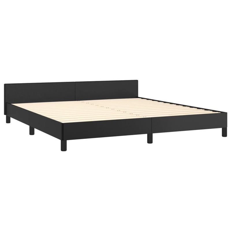 vidaXL Bed Frame without Mattress Black 152x203 cm Queen Faux Leather