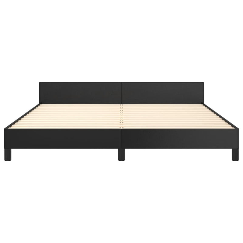 vidaXL Bed Frame without Mattress Black 152x203 cm Queen Faux Leather