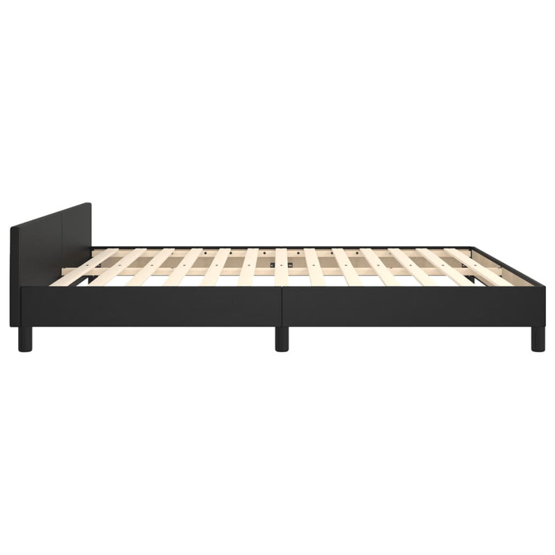 vidaXL Bed Frame without Mattress Black 152x203 cm Queen Faux Leather