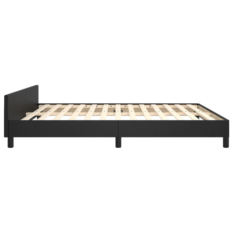 vidaXL Bed Frame without Mattress Black 152x203 cm Queen Faux Leather