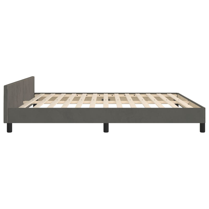 vidaXL Bed Frame without Mattress Dark Grey 152x203 cm Queen Velvet