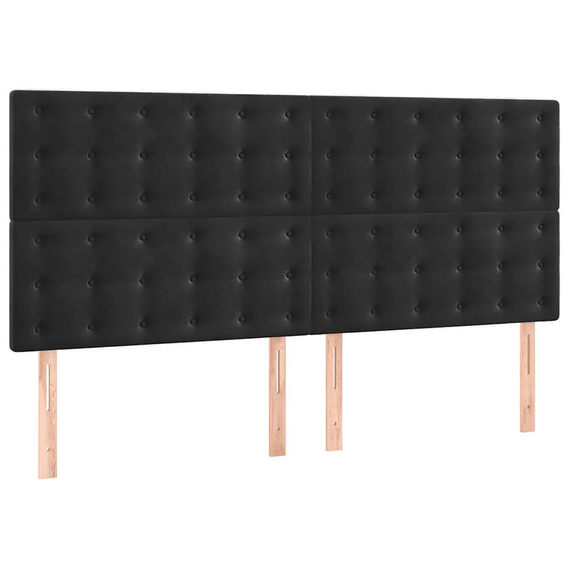 Bed Frame without Mattress Black 152x203 cm Queen Velvet