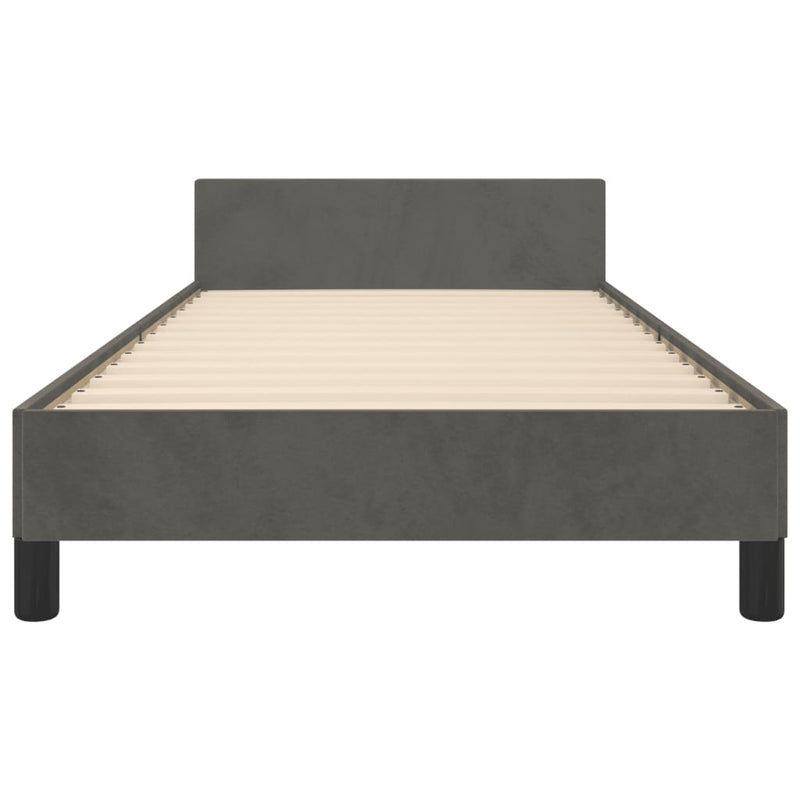 vidaXL Bed Frame without Mattress Dark Grey 107x203 cm King Single Size Velvet