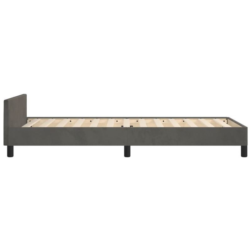 vidaXL Bed Frame without Mattress Dark Grey 107x203 cm King Single Size Velvet