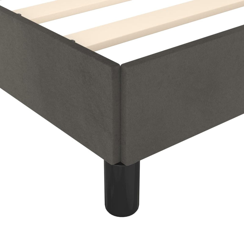 vidaXL Bed Frame without Mattress Dark Grey 107x203 cm King Single Size Velvet