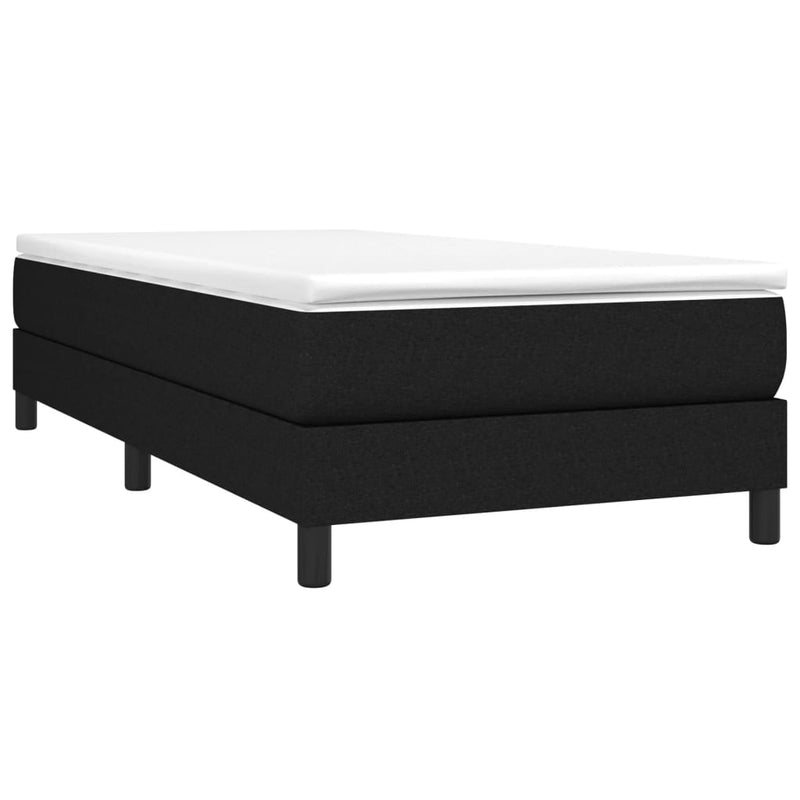 vidaXL Box Spring Bed with Mattress Black 106x203 cm King Single Size Fabric