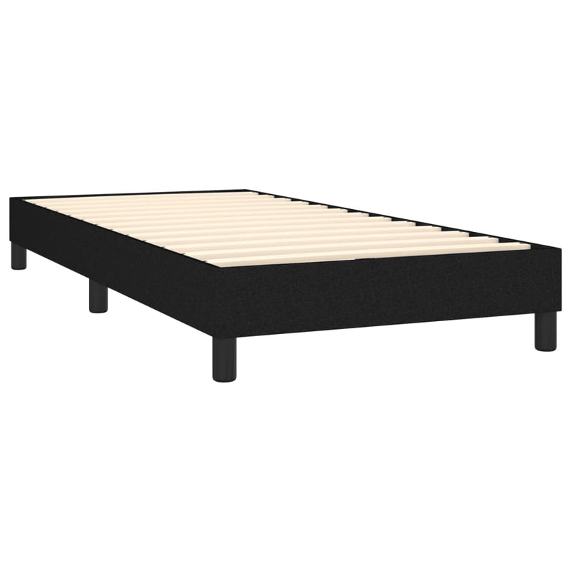 vidaXL Box Spring Bed with Mattress Black 106x203 cm King Single Size Fabric