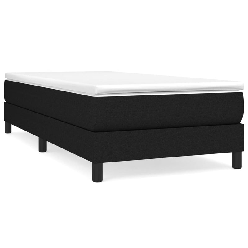vidaXL Box Spring Bed with Mattress Black 106x203 cm King Single Size Fabric