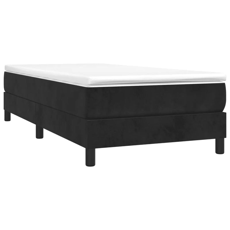 Box Spring Bed with Mattress Black 107x203 cm King Single Velvet