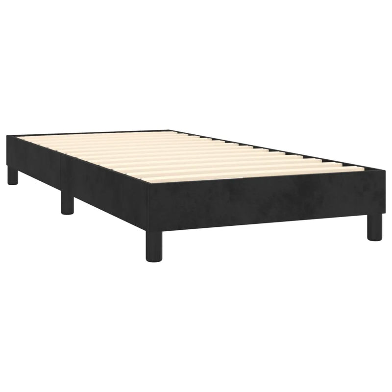 Box Spring Bed with Mattress Black 107x203 cm King Single Velvet