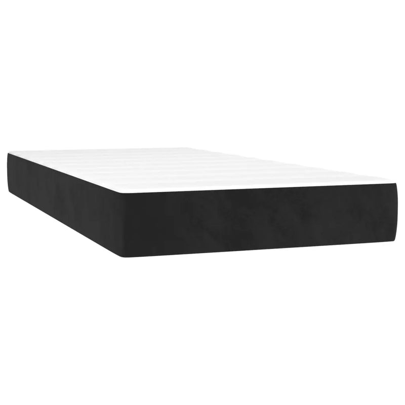 Box Spring Bed with Mattress Black 107x203 cm King Single Velvet