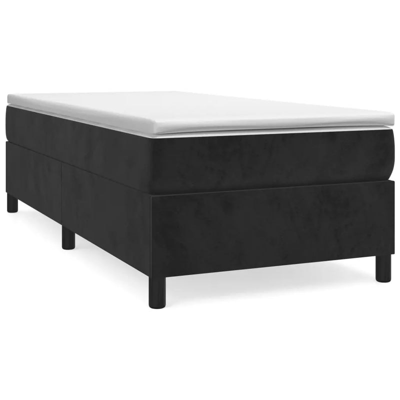 Box Spring Bed with Mattress Black 107x203 cm King Single Velvet