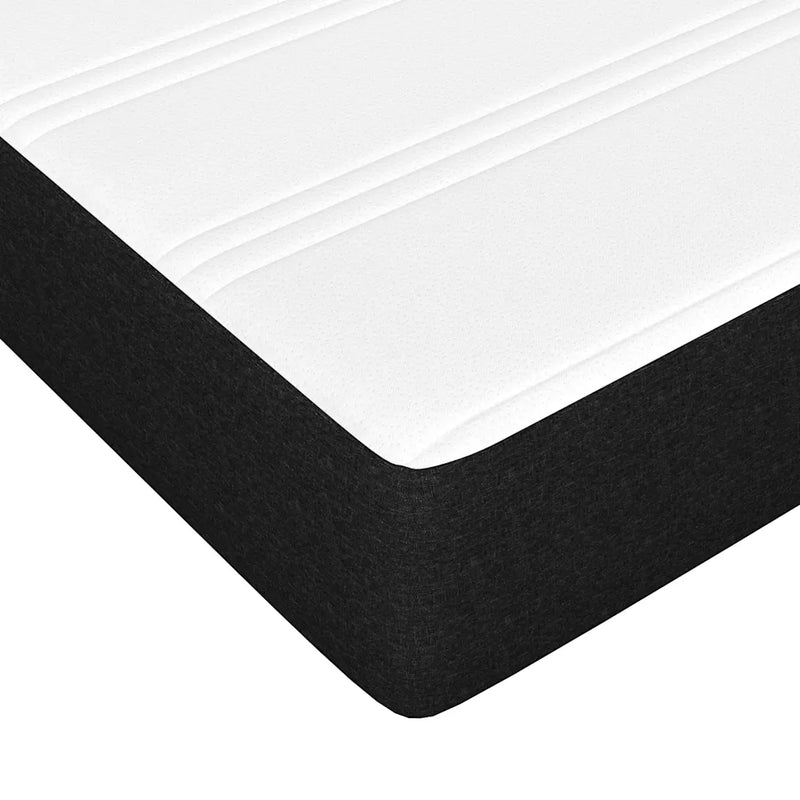 Box Spring Bed with Mattress Black 107x203 cm King Single Fabric