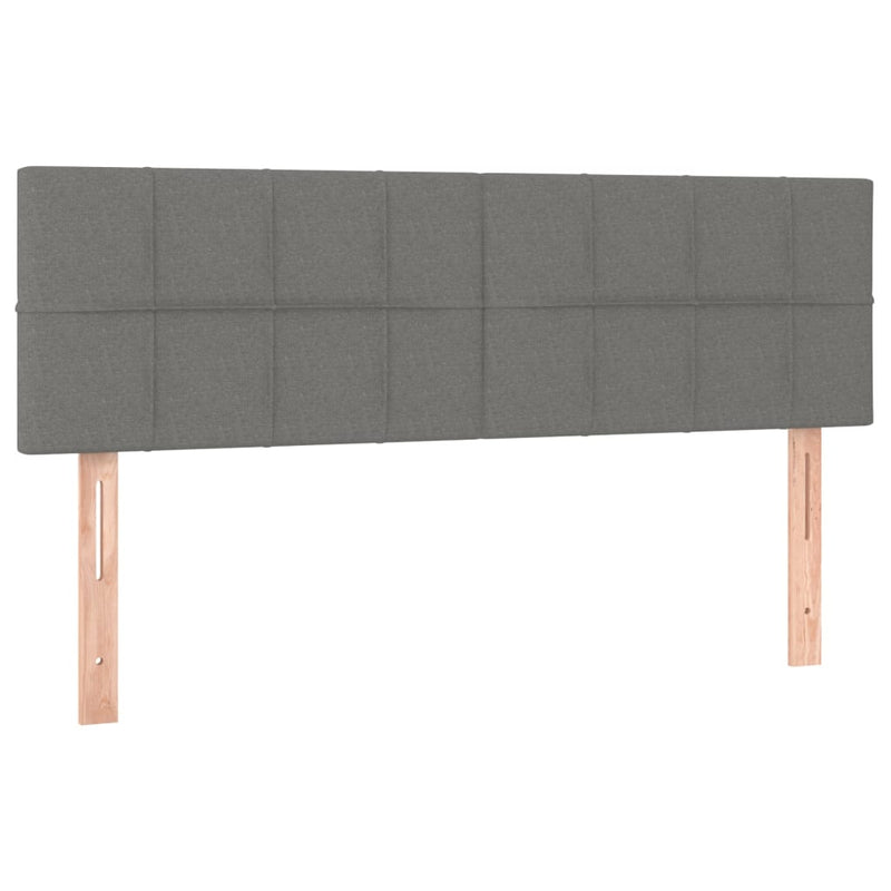 vidaXL Box Spring Bed with Mattress Dark Grey 153x203 cm Queen Size Fabric