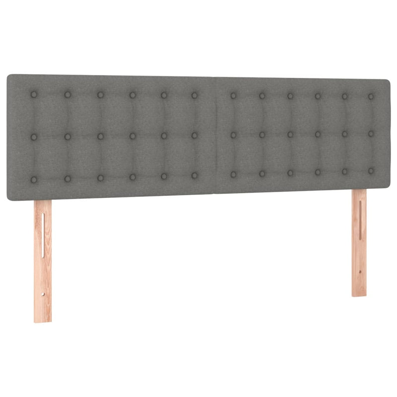 vidaXL Box Spring Bed with Mattress Dark Grey 153x203 cm Queen Size Fabric