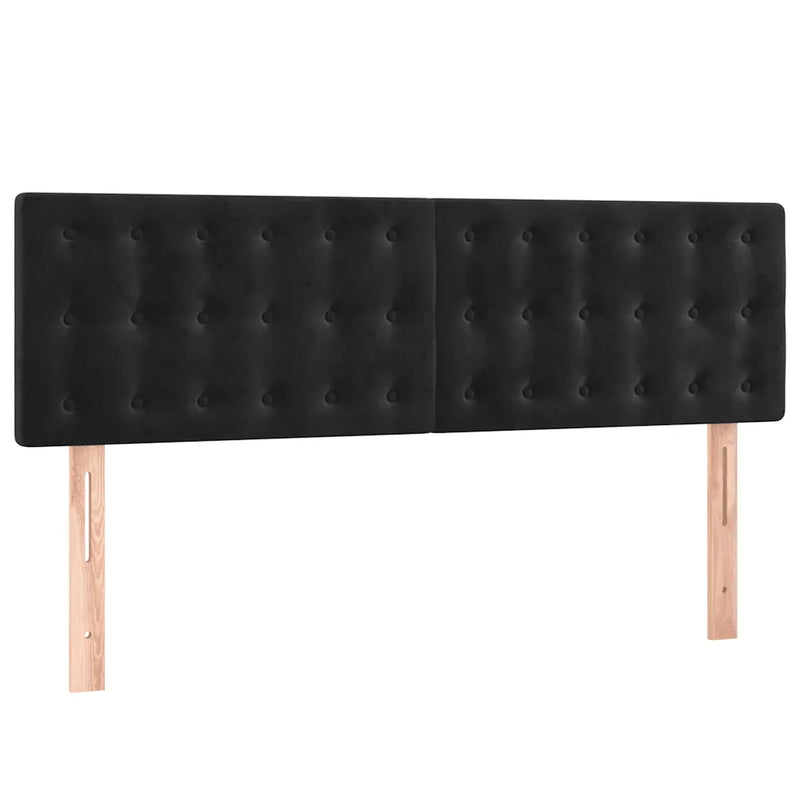 Box Spring Bed with Mattress Black 152x203 cm Queen Velvet