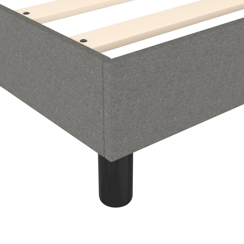 vidaXL Box Spring Bed with Mattress&LED Dark Grey 153x203 cm Queen Size Fabric