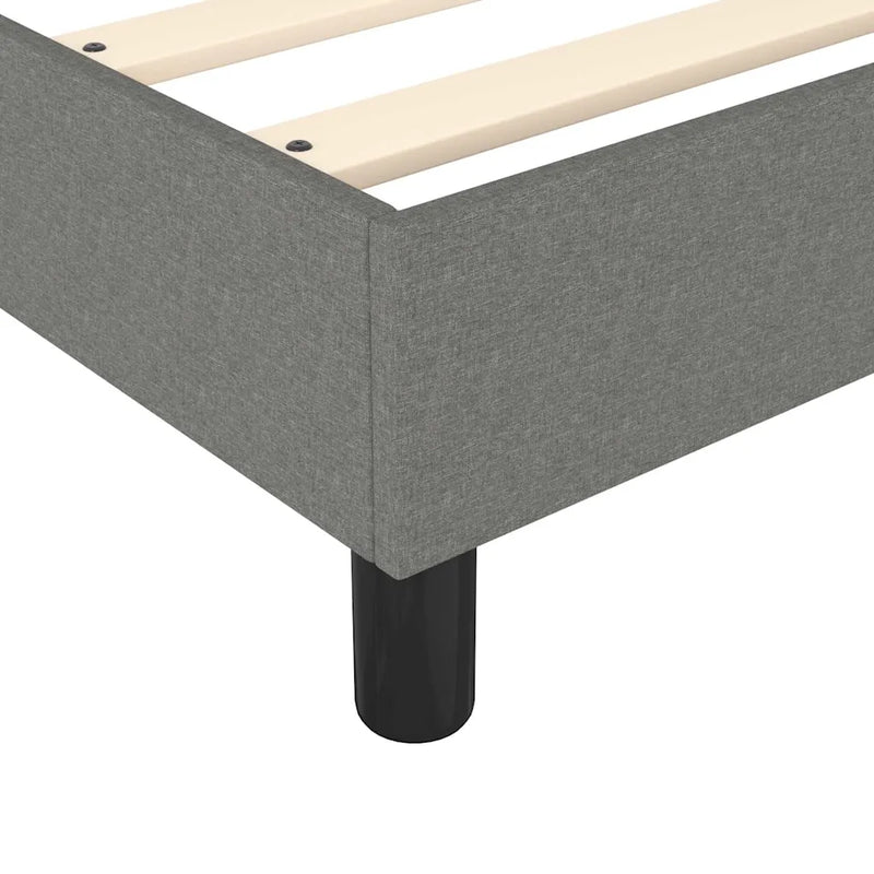 Box Spring Bed with Mattress&LED Dark Grey 152x203 cm Fabric
