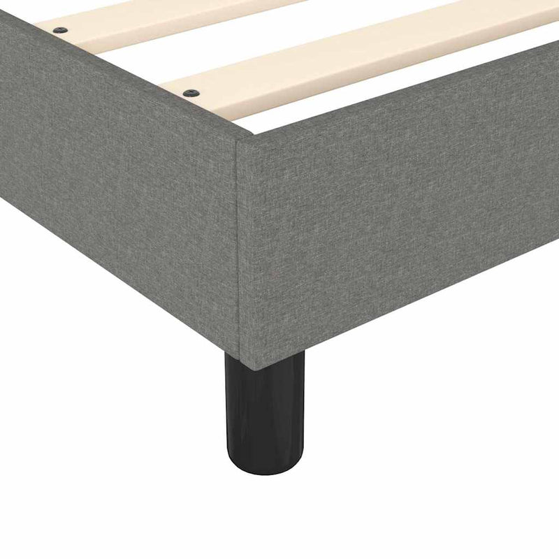 vidaXL Box Spring Bed with Mattress&LED Dark Grey 153x203 cm Queen Size Fabric