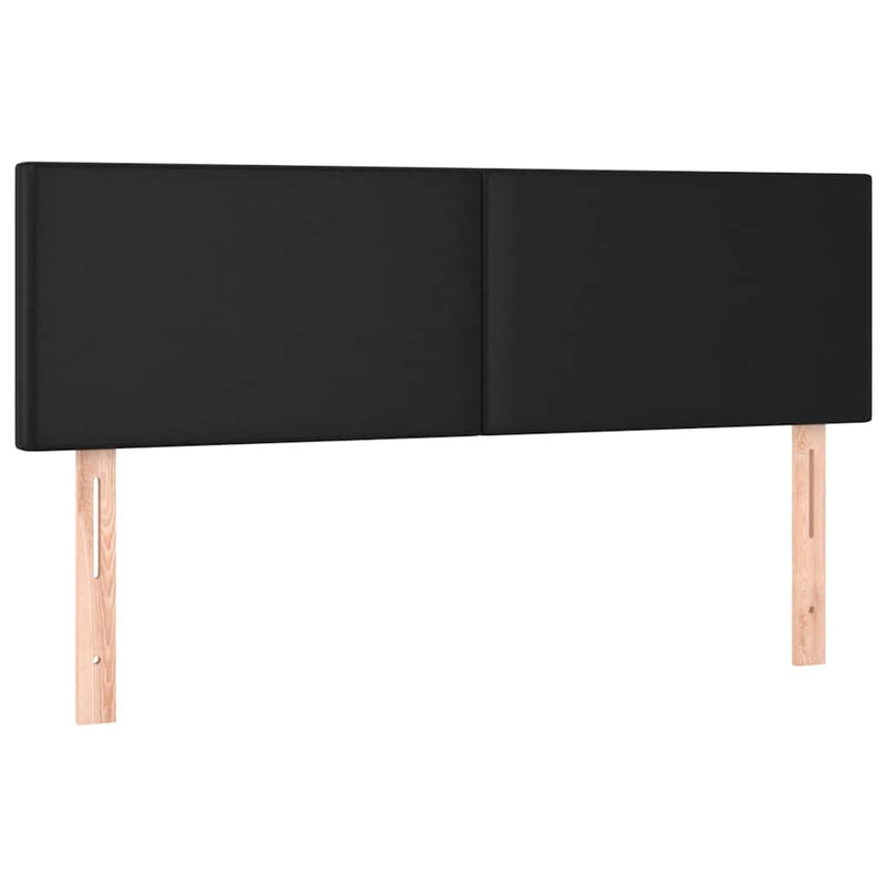 vidaXL Box Spring Bed with Mattress&LED Black 153x203 cm Queen Size Faux Leather