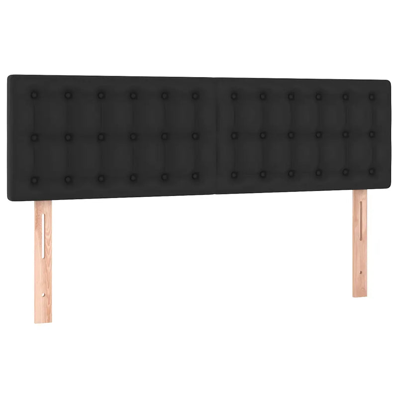 Box Spring Bed with Mattress&LED Black 153x203 cm Queen Size Faux Leather