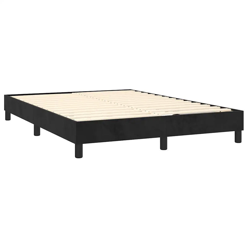 Box Spring Bed with Mattress&LED Black 152x203 cm Queen Velvet