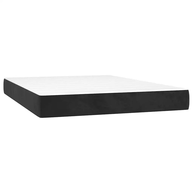 Box Spring Bed with Mattress&LED Black 152x203 cm Queen Velvet