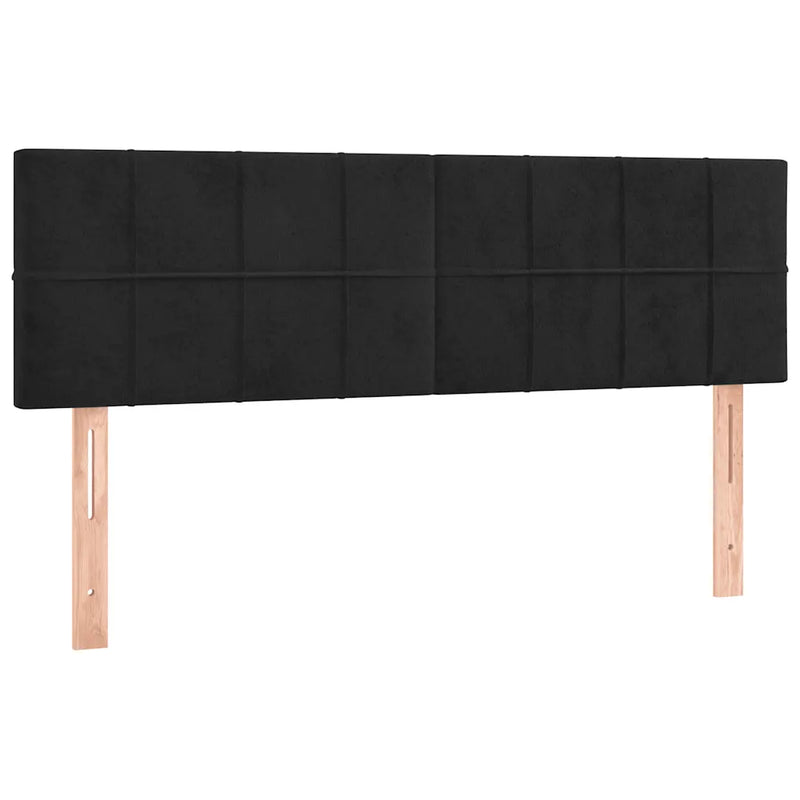 Box Spring Bed with Mattress&LED Black 152x203 cm Queen Velvet