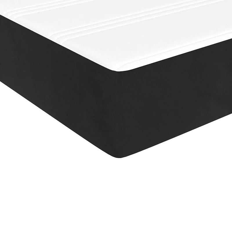 Box Spring Bed with Mattress&LED Black 152x203 cm Queen Velvet