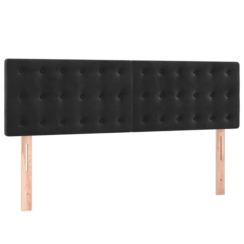 Box Spring Bed with Mattress&LED Black 152x203 cm Queen Velvet