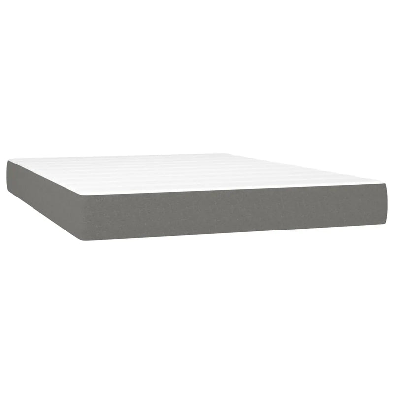 Box Spring Bed with Mattress Dark Grey 152x203 cm Fabric