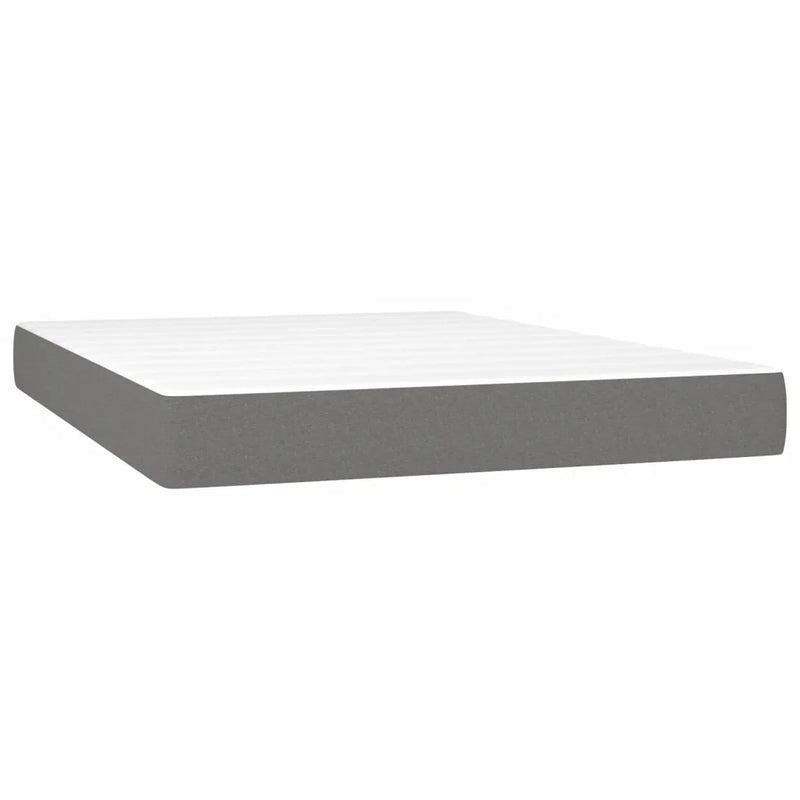 Box Spring Bed with Mattress Dark Grey 152x203 cm Fabric
