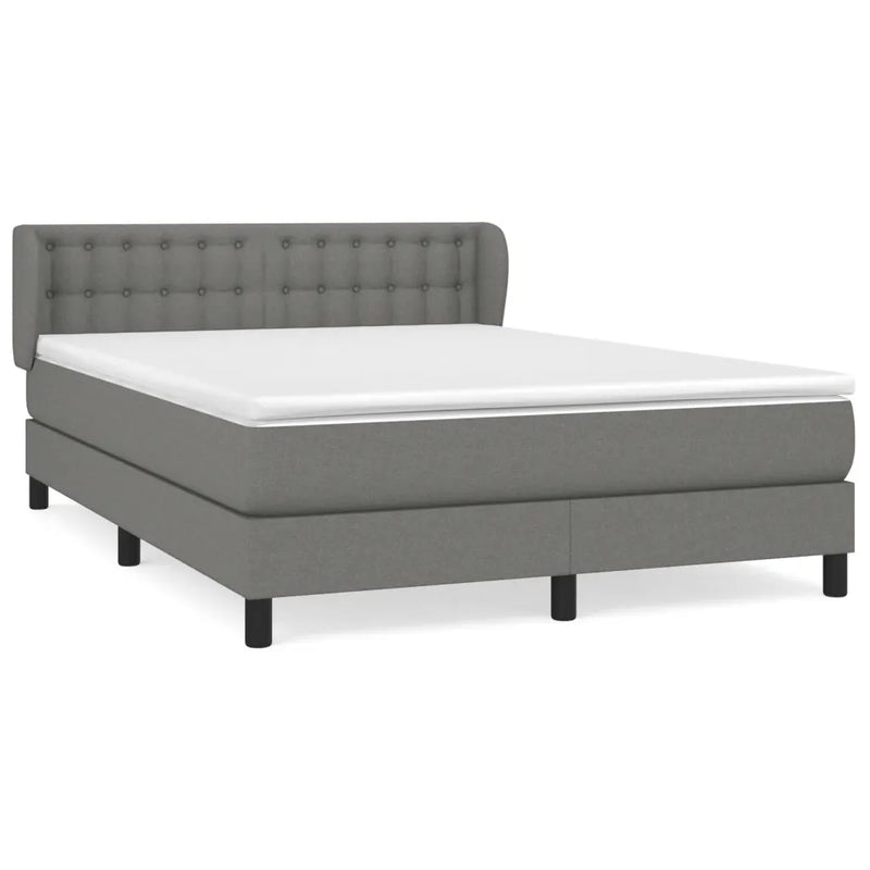 Box Spring Bed with Mattress Dark Grey 152x203 cm Fabric