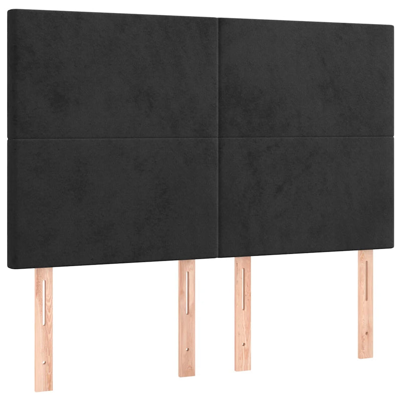 Box Spring Bed with Mattress Black 153x203 cm Queen Size Velvet
