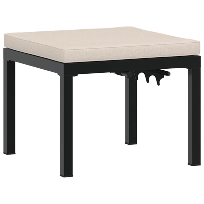 vidaXL Garden Bench Set with Cushions 4 pcs Black Powder-coated Steel