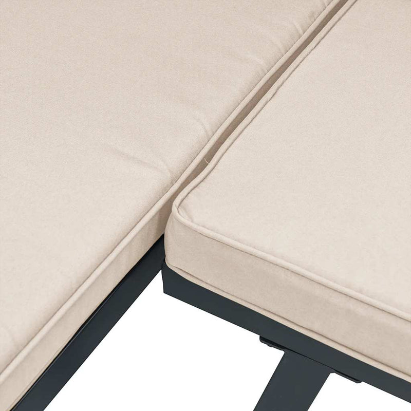 vidaXL Garden Bench Set with Cushions 3 pcs Black Powder-coated Steel