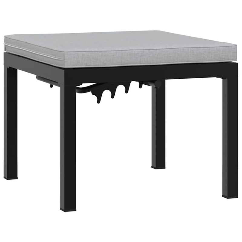 vidaXL Garden Bench Set with Cushions 3 pcs Black Powder-coated Steel