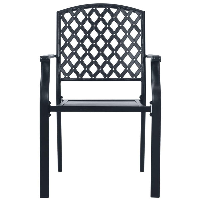 vidaXL Stackable Garden Chair Set 3 Piece Anthracite Powder-coated Steel