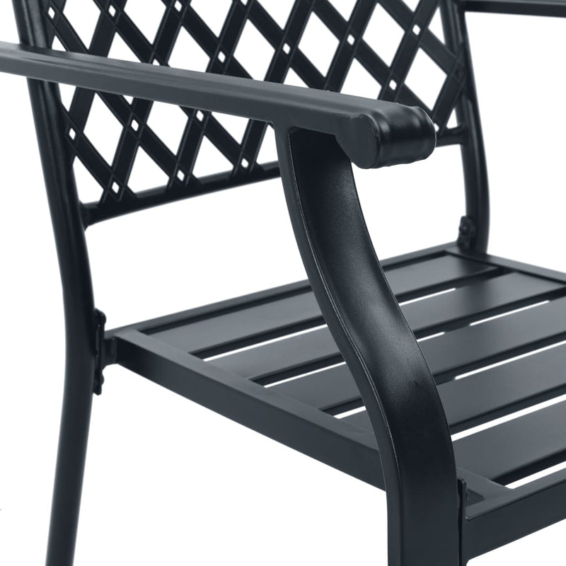 vidaXL Stackable Garden Chair Set 3 Piece Anthracite Powder-coated Steel