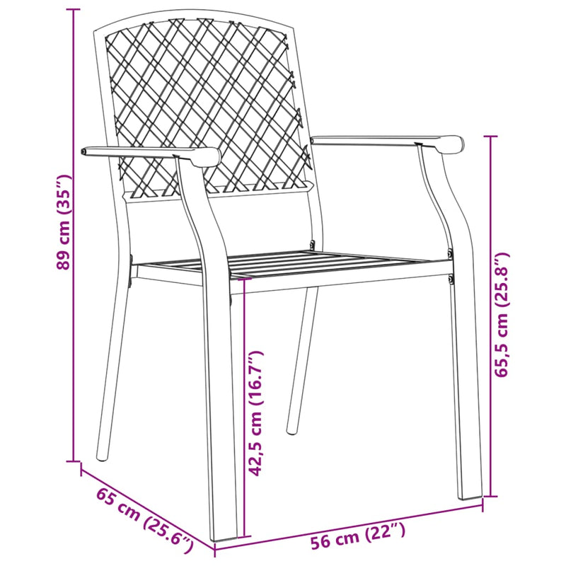vidaXL Stackable Garden Chair Set 5 Piece Anthracite Powder-coated Steel