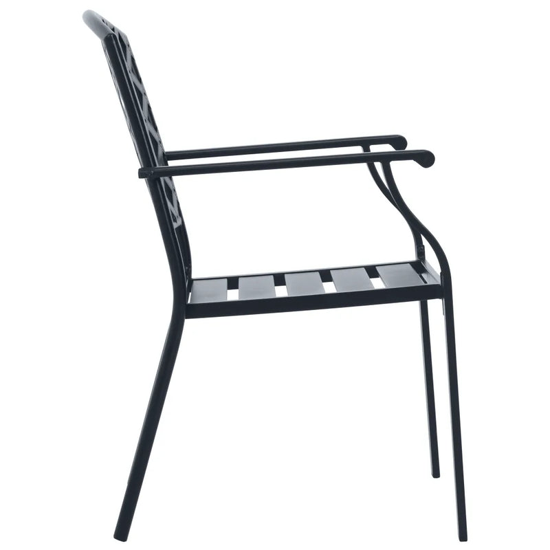 Stackable Garden Chair Set 5 Piece Anthracite Powder-coated Steel